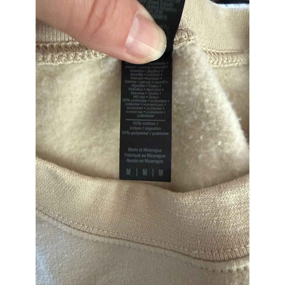 Gildan Heavy Blend Ask Me About My Dog Sweatshirt Sand Beige Medium - Picture 4 of 4